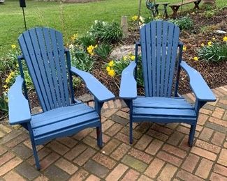 Outside 
Adirondack chairs 