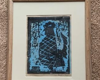 Case Table 
Milton Avery 1953 Original lithograph of a rooster/chicken