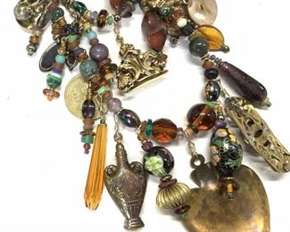NANCE LOPEZ Mixed Stone/ Amulet Treasure Necklace
