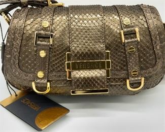 VERSACE Retro Bronze Snakeskin Handbag NWT, IT
