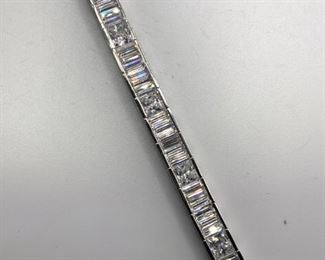 Baguette & Princess Cut Crystal Cocktail Bracelet
