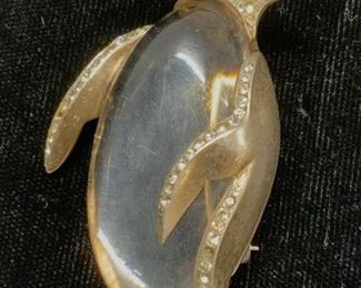 TRIFARI Penguin Brooch Set in Sterling Silver,sgn
