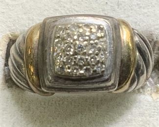 David YURMAN Sterling & 14K Gold/ Diamond Ring
