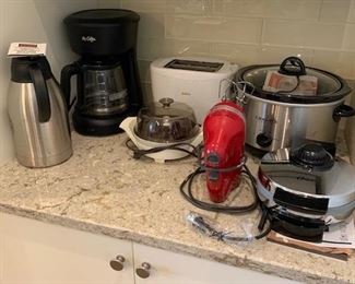 Crock-Pot, Kitchen Aid Hand Mixer, Oster Waffle Iron, Sunbeam Toaster, and more...
