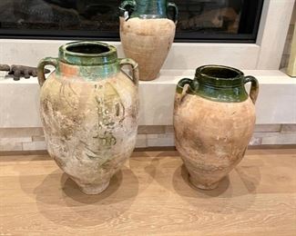 Trio of Olive Jars from Provence. 