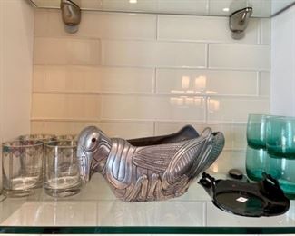 Pewter Grasshopper Wine Bottle holder