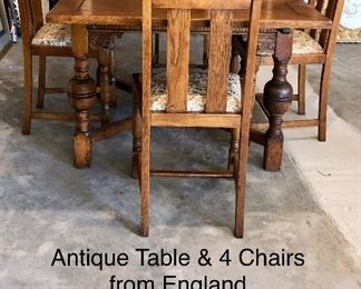 Antique table and chairs
From England 600 firm price