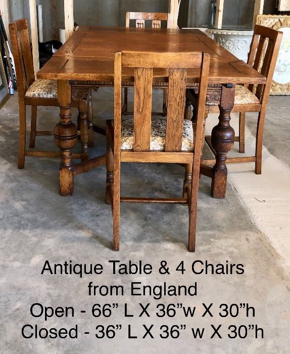 Antique table and chairs
From England 600 firm price