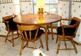 CUSHMAN TABLE/LEAVES/6 CHAIRS