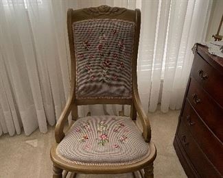 antique needlepoint chair