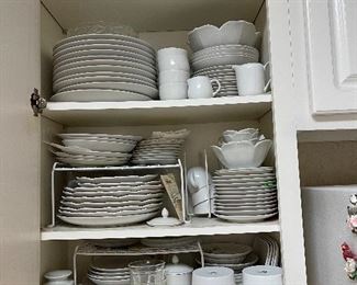 white dishes