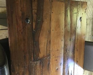 Detail of beautiful wood table.