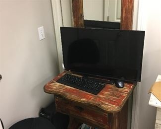 Cool entry cabinet table with mirror.