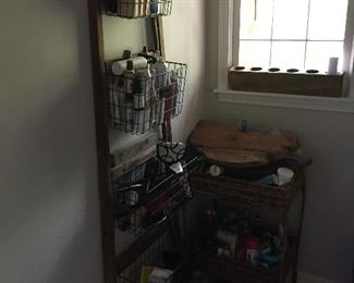 Bathroom accessories and storage.