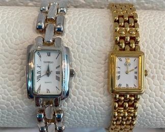 Ladies Gianello Sterling Silver and Seiko Gold Tone Watch