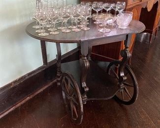 Wood teacart  30" high x 36" wide x 31" deep (as shown)