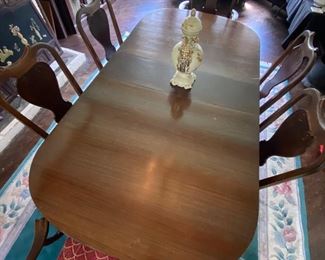 table is 30" high x 76" long x 40" deep with one leaf inserted. 2nd leaf available.