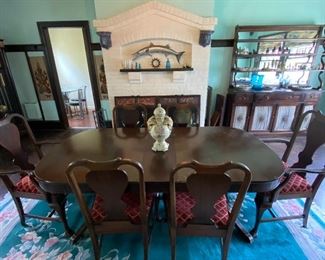 Dining table with six chairs