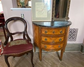 Needlepoint chair 36" high x 19" wide x 20" deep