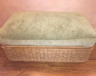 Large Rattan Ottoman