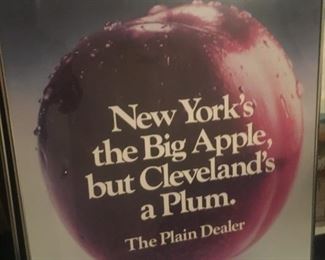 Vintage "Cleveland's A Plum" Framed Poster