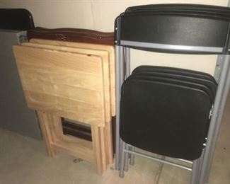 Nice Card Table & 4=Chair Set also TV Tray Sets