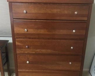 Handsome Sturdy All Wood Stanley 5-Drawer Chest & we have Two of 'em!