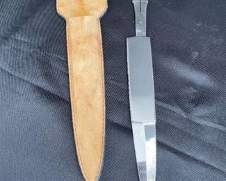 SS003 Stern West Germany Scissors Letter Opener In Leather Sheath Stainless