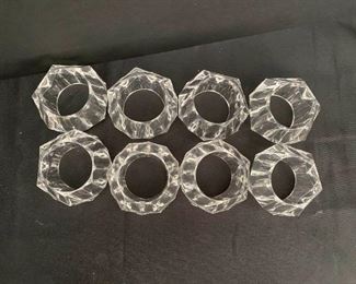 SS011 Vintage Lucite And Brass Napkin Ring Holders