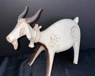 SS031 Guido Gambone Glazed Ceramic Goat MidCentury, Italy