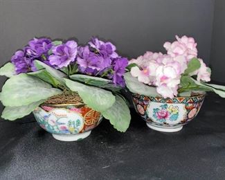 SS035 Asian Decorative Flower Bowls With Artificial Flowers
