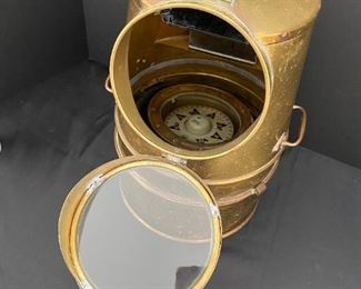 SS047 Antique Original Nautical Boat Brass Binnacle Compass