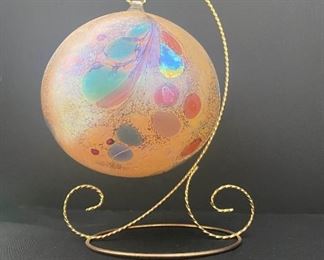 SS049 Gorgeous Art Glass Witches Gazing Ball Ornament