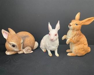 SS053 Lefton Japan And Deborah Bell Jarratt Slowpoke Bunny Lot 3 Pc
