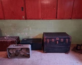 military lockers (others available), old working fan
