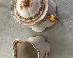 Limoges Cloverleaf pattern creamer and sugar