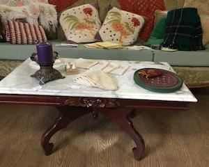 Rosewood and marble coffee table. I