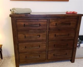 Modern Ashley Furniture dresser w brutalist hardware handles