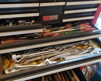 a peek into a few drawers of the Craftsman Double  Tool Chest-- We will be selling this chest as found- loaded to the hilt and highly organized!  we will not part out