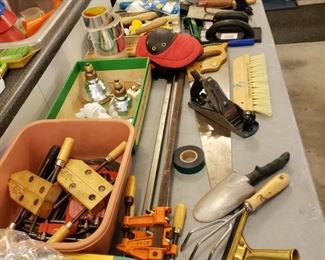 clamps and Stanley Plane, painting supplies
