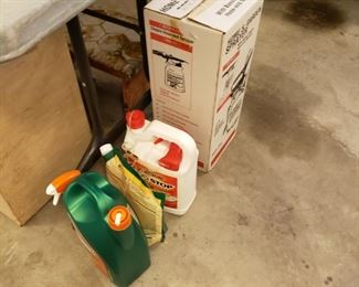garden chemicals and sprayer