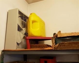 automotive shop tools, creeper, oil changer,  and tanks