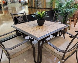 Patio tile table and 6 chairs!