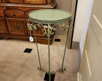 Green accent table or plant stand