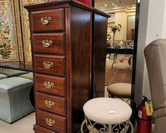 Excellent condition tall dresser and vanity stool
