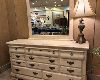 Pickled Pine Dresser & Mirror - excellent condition!