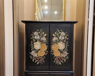 Black/gold flower armoire