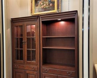 'Hooker' open and closed bookcase/shelf - excellent condition!