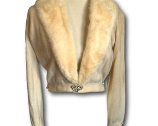 Vintage fur collared sweater from Marshall Field