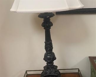 Vintage Cast Metal Black Table Lamps...We have a Pair!!